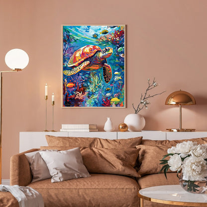Colorful Turtle - Full Round Drill Diamond Painting 30*40CM