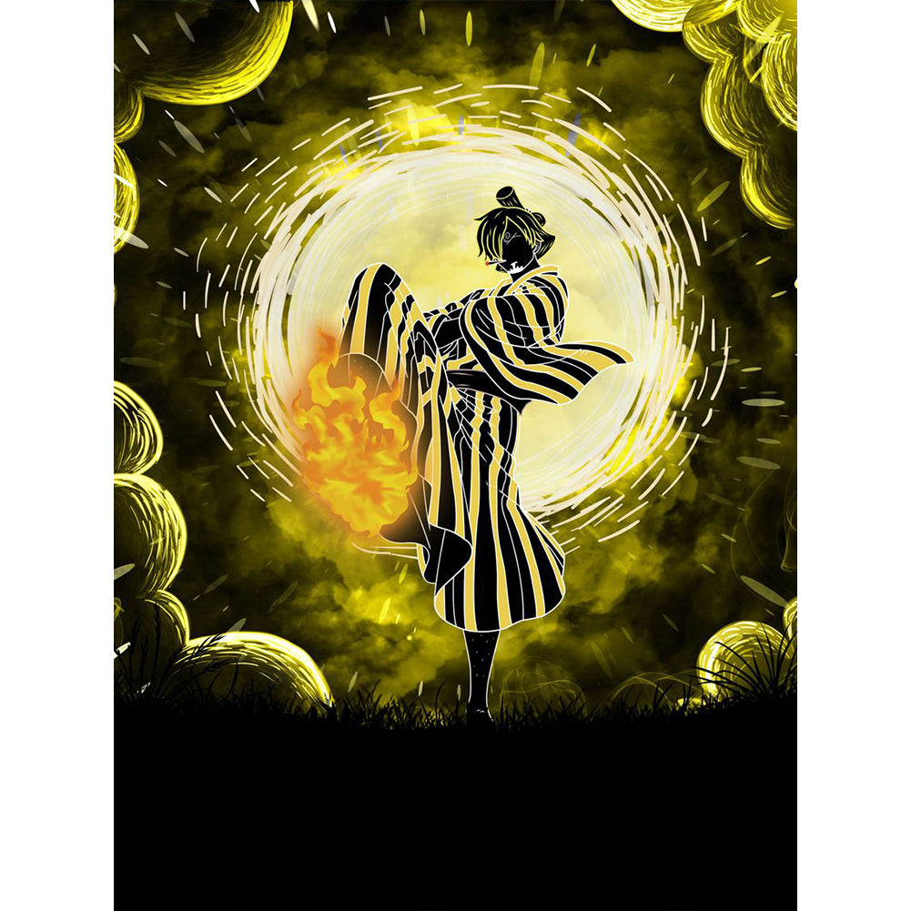 Anime Silhouette - Full Round Drill Diamond Painting 30*40CM