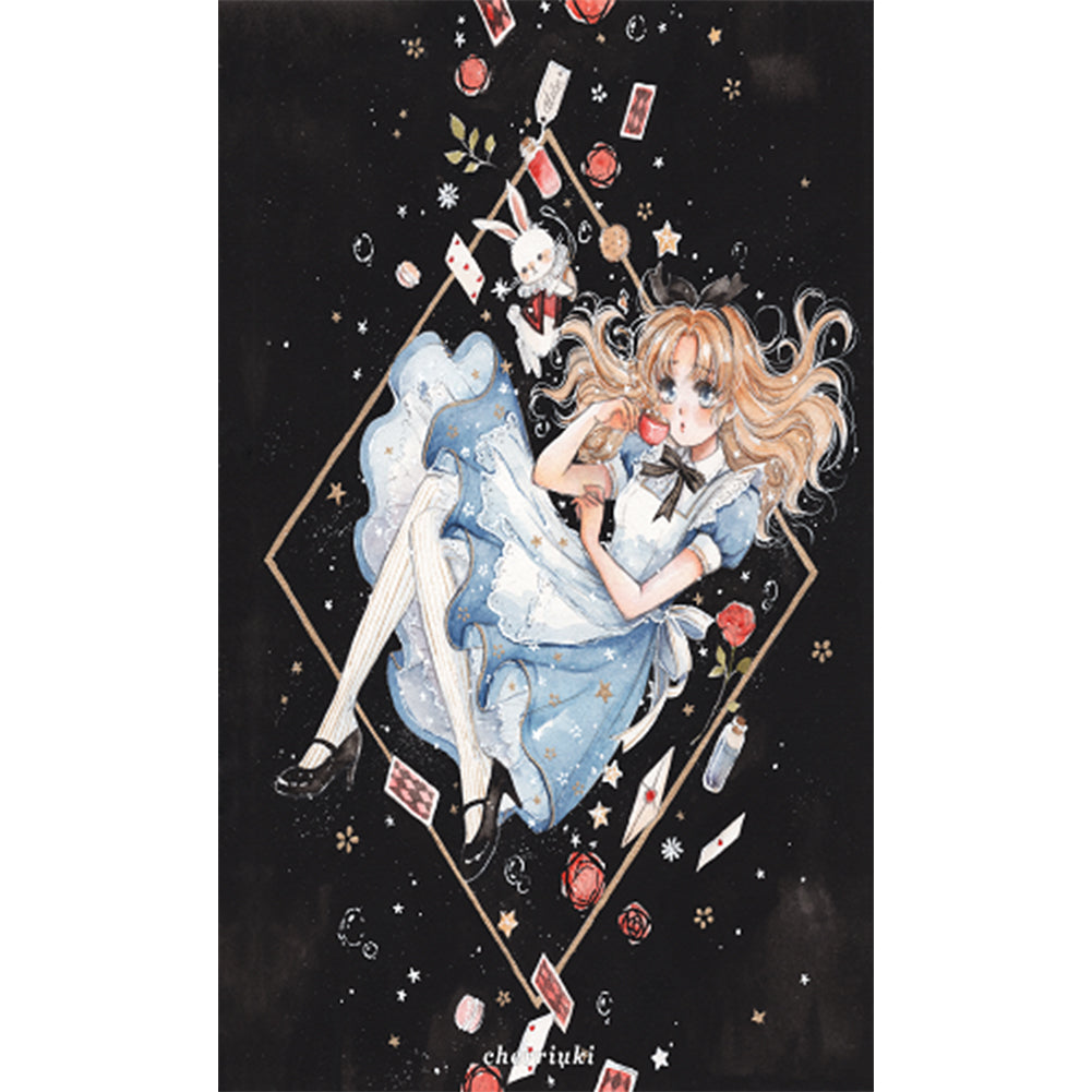 Illustrated Girl - Full Round Drill Diamond Painting 30*50CM