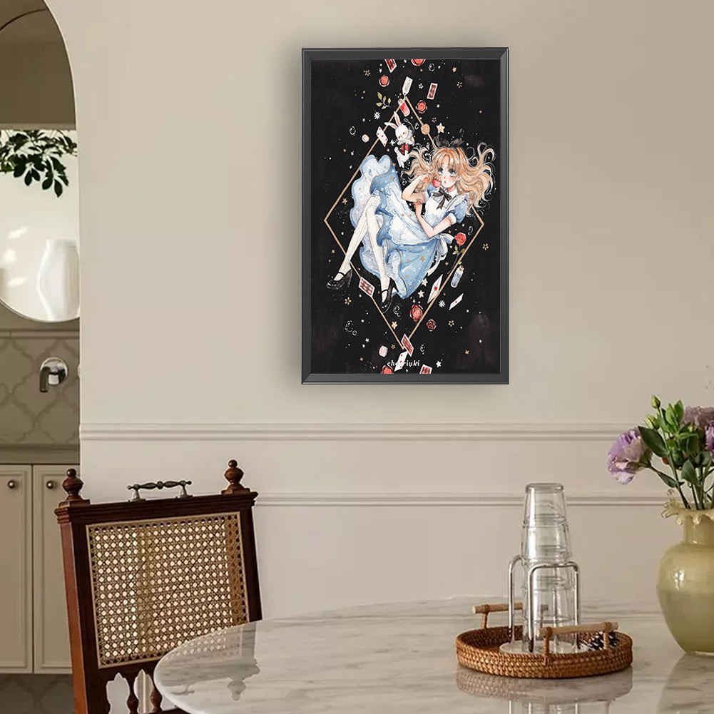 Illustrated Girl - Full Round Drill Diamond Painting 30*50CM