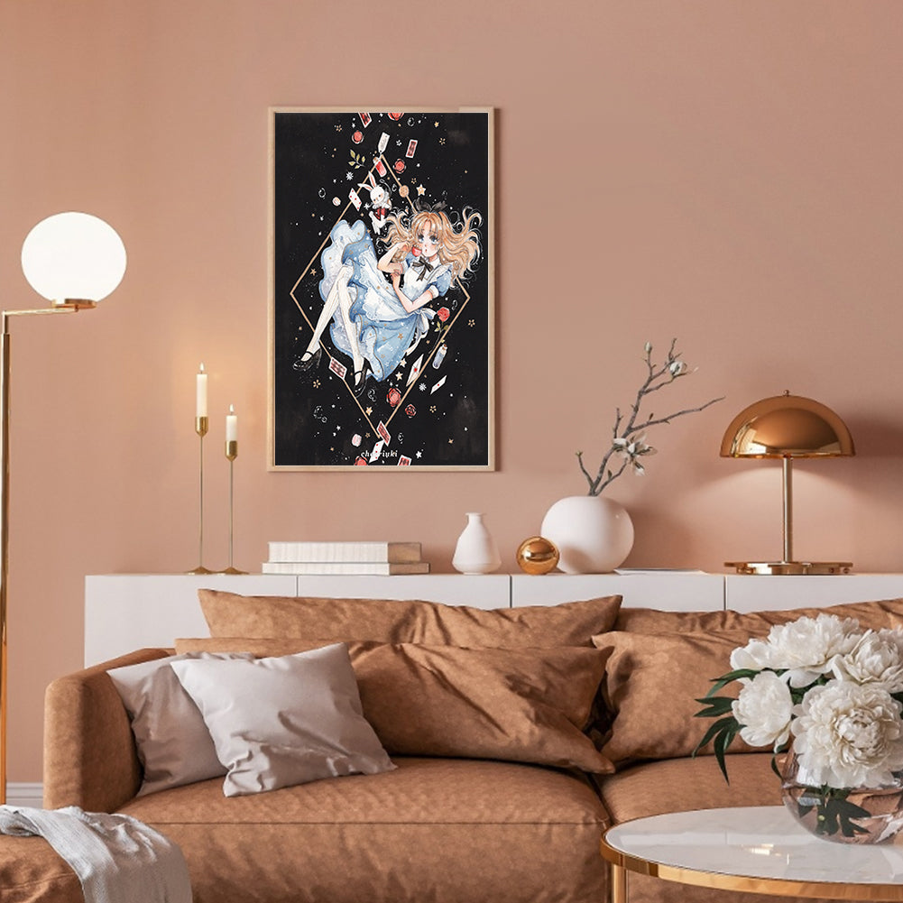 Illustrated Girl - Full Round Drill Diamond Painting 30*50CM
