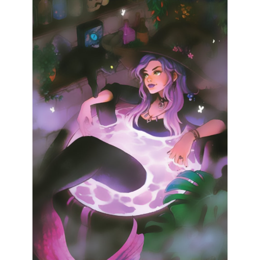 Witch - Full AB Square Drill Diamond Painting 30*40CM