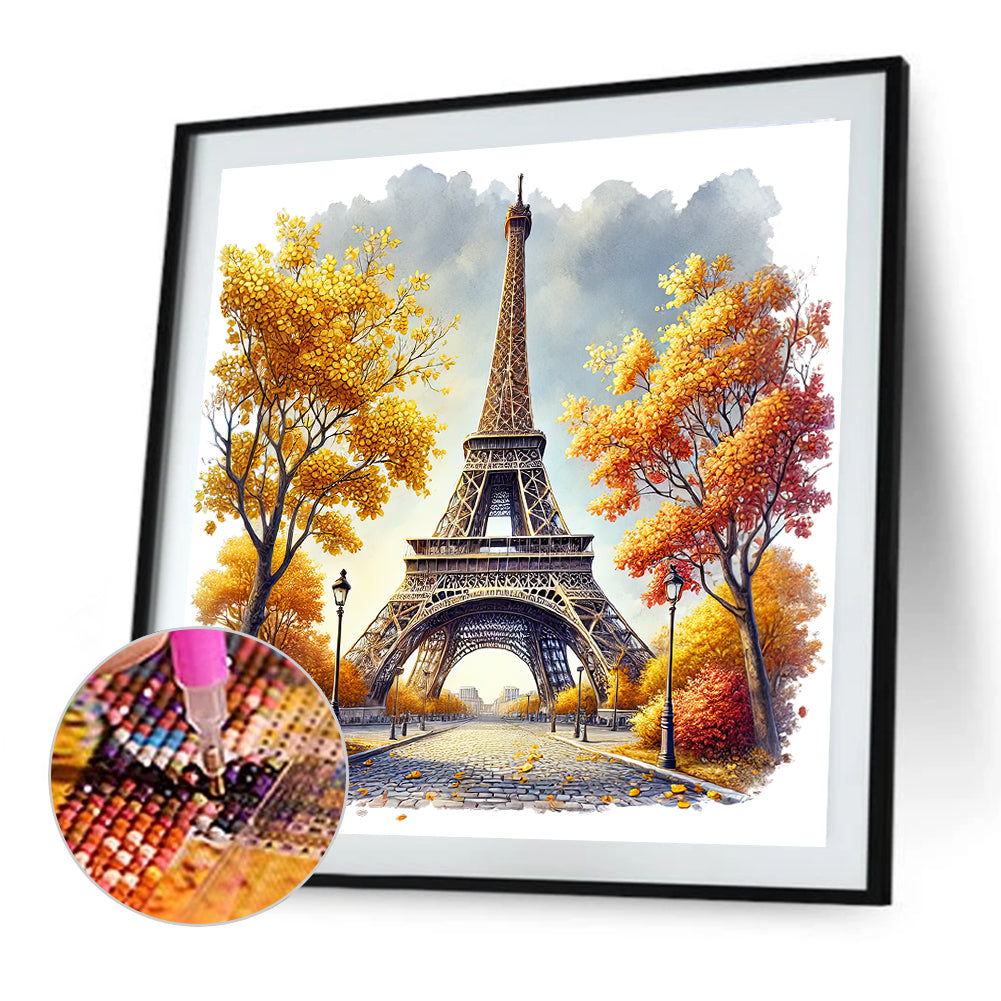 Eiffel Tower - Full Round Drill Diamond Painting 30*30CM