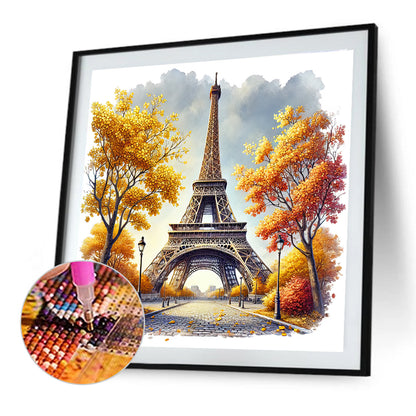 Eiffel Tower - Full Round Drill Diamond Painting 30*30CM