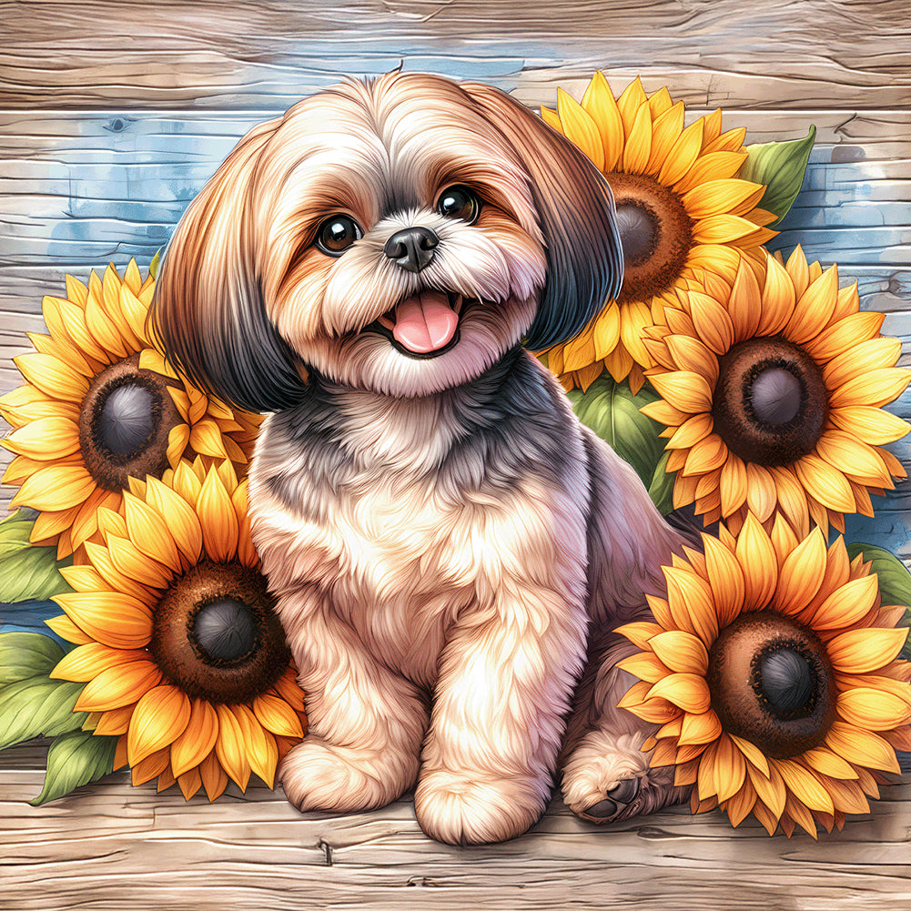 Shih Tzu - Full Round Drill Diamond Painting 40*40CM