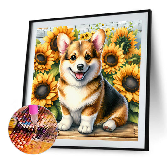 Corgi - Full Round Drill Diamond Painting 40*40CM