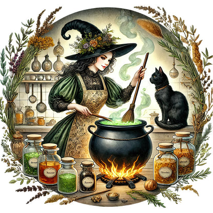 Magic Witch - Full Round Drill Diamond Painting 40*40CM