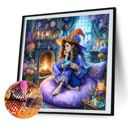 Witch Of Leisure Time - Full AB Round Drill Diamond Painting 40*40CM