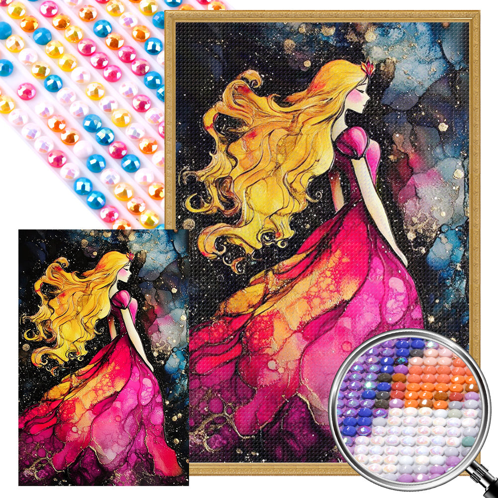 Blonde Princess - Full AB Round Drill Diamond Painting 40*60CM