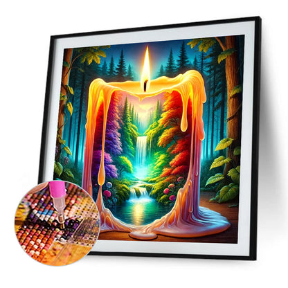 Forest Candle - Full Round Drill Diamond Painting 30*30CM