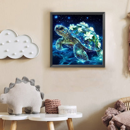 Flower Turtle - Full Round Drill Diamond Painting 30*30CM