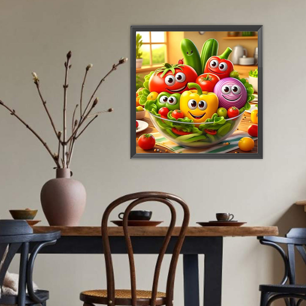 Big Eyed Fruit - Full Round Drill Diamond Painting 40*40CM