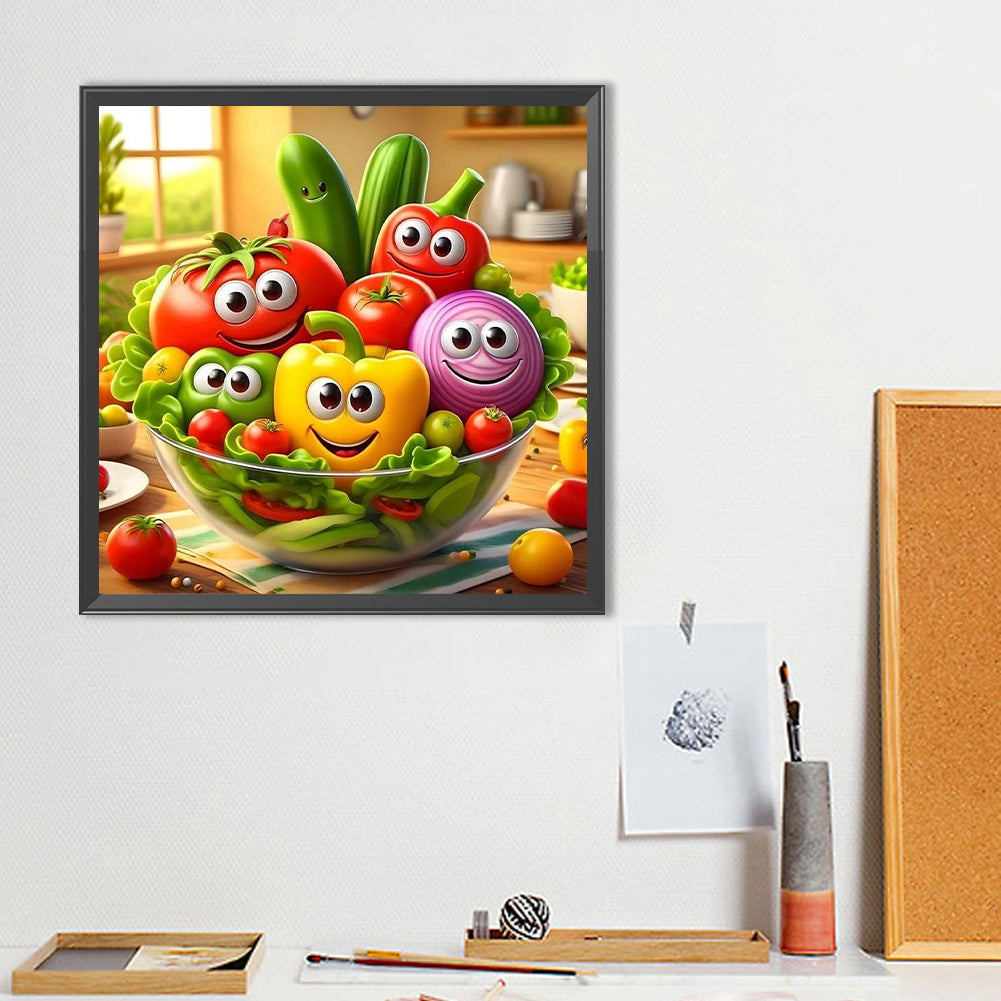 Big Eyed Fruit - Full Round Drill Diamond Painting 40*40CM