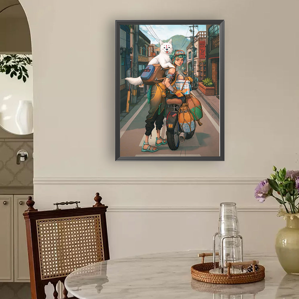 Green Hair Girl - Full Round Drill Diamond Painting 30*40CM