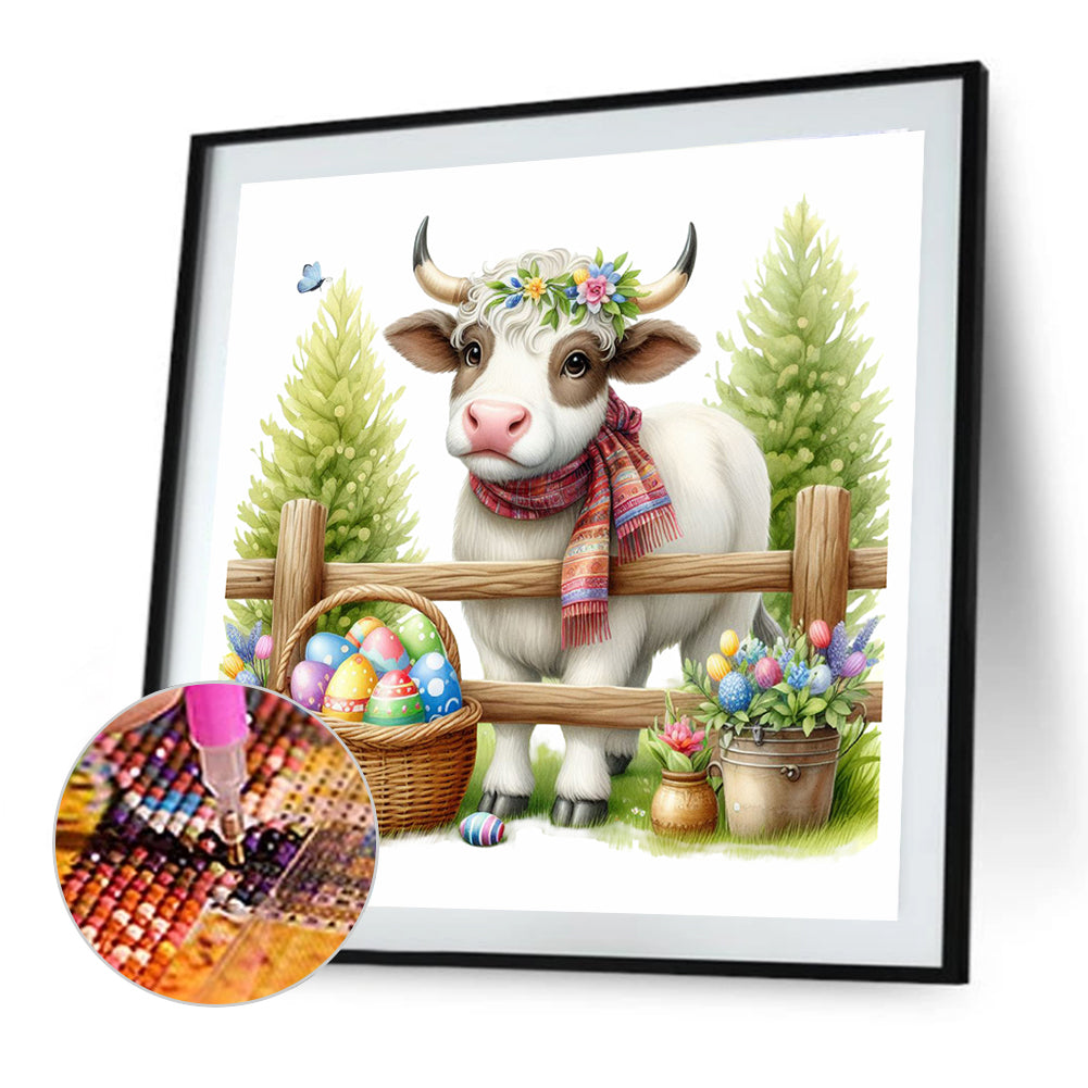 Cow - Full Round Drill Diamond Painting 40*40CM