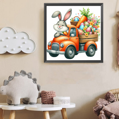 Easter Bunny Car - Full Round Drill Diamond Painting 40*40CM