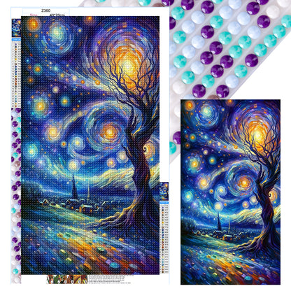 Starry Sky Scenery - Full Round Drill Diamond Painting 40*70CM