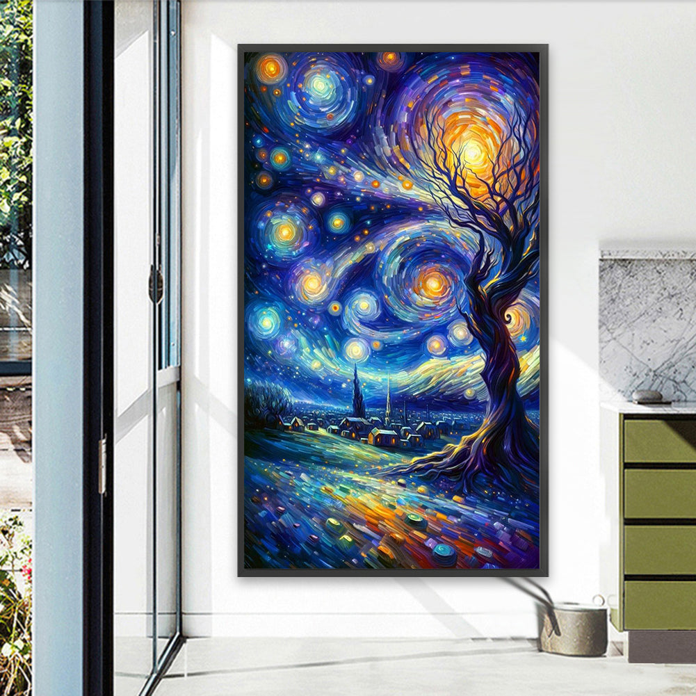 Starry Sky Scenery - Full Round Drill Diamond Painting 40*70CM