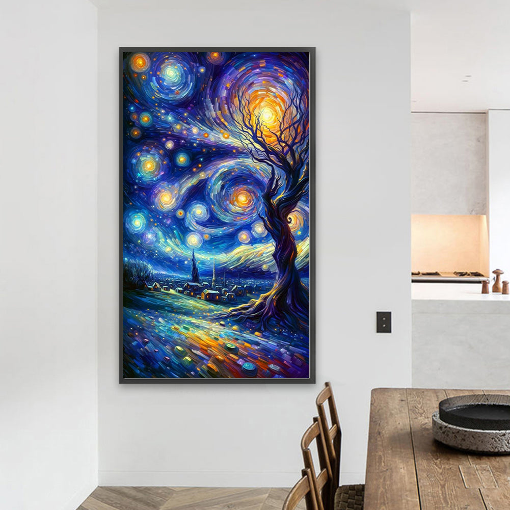 Starry Sky Scenery - Full Round Drill Diamond Painting 40*70CM