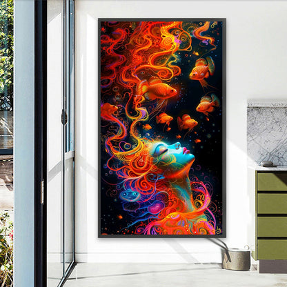 Red-Haired Girl - Full Round Drill Diamond Painting 40*70CM