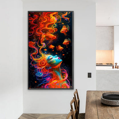 Red-Haired Girl - Full Round Drill Diamond Painting 40*70CM