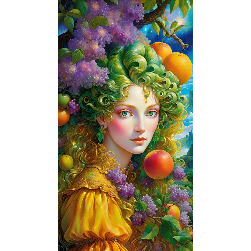 Vintage Girl - Full Round Drill Diamond Painting 40*70CM