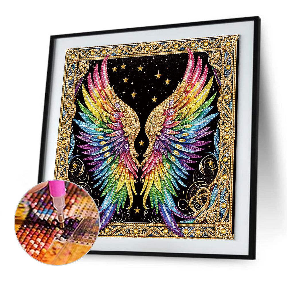 Colorful Wings - Special Shaped Drill Diamond Painting 30*30CM