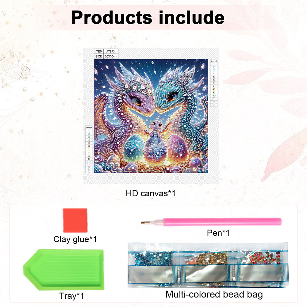 Easter Egg Dinosaur - Special Shaped Drill Diamond Painting 30*30CM