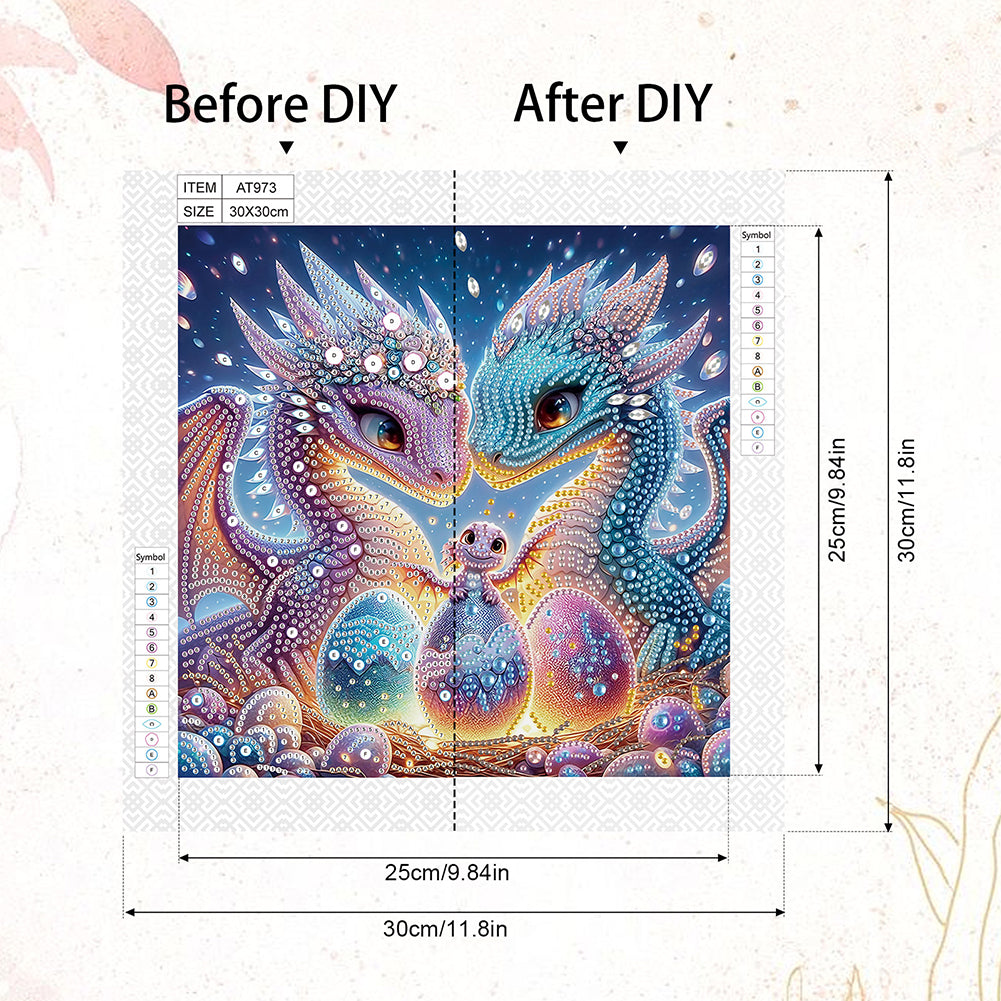 Easter Egg Dinosaur - Special Shaped Drill Diamond Painting 30*30CM