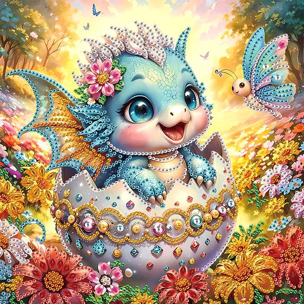 Easter Egg Dinosaur - Special Shaped Drill Diamond Painting 30*30CM