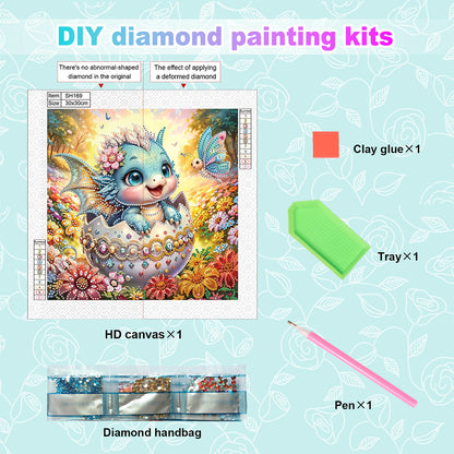 Easter Egg Dinosaur - Special Shaped Drill Diamond Painting 30*30CM