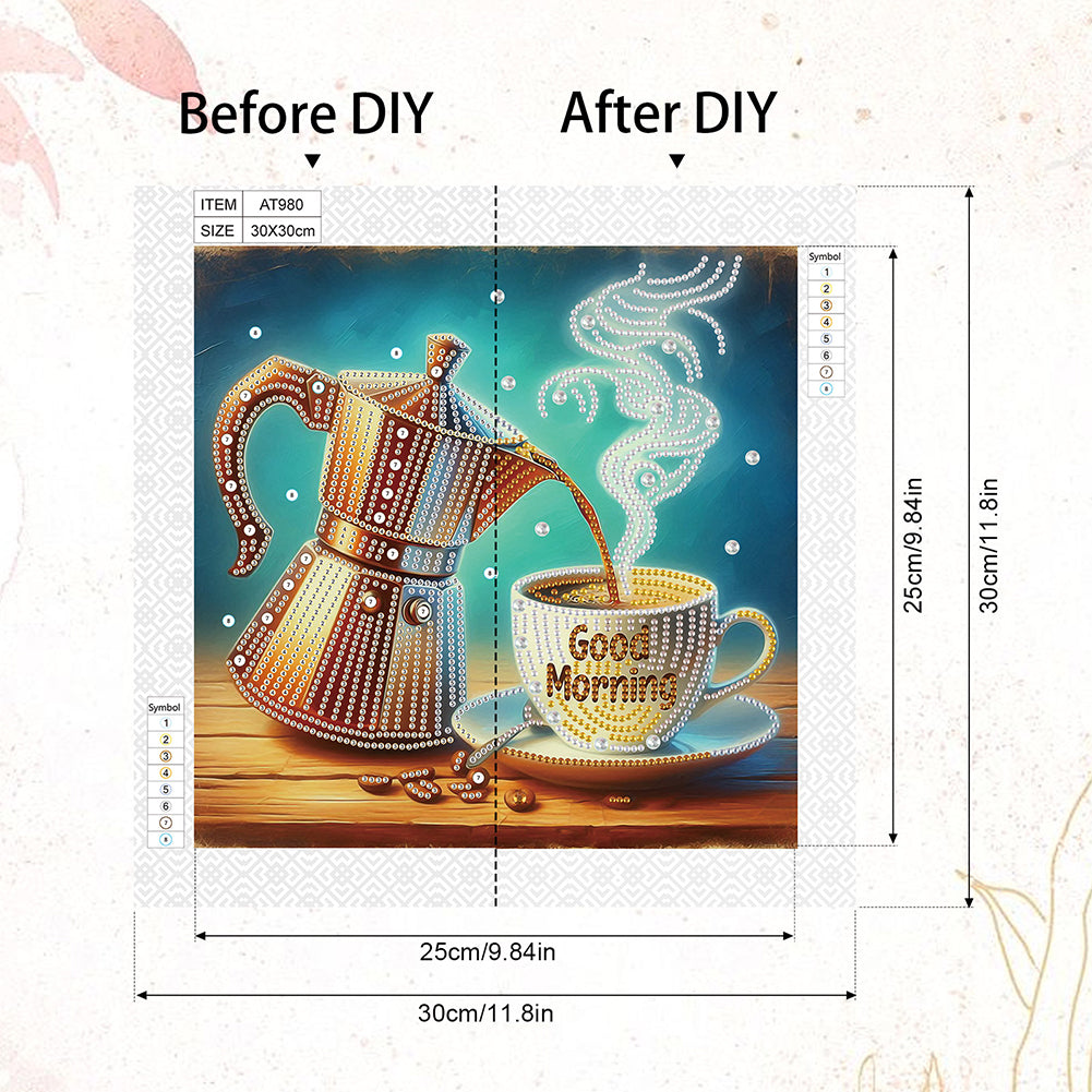 Coffee Dessert - Special Shaped Drill Diamond Painting 30*30CM