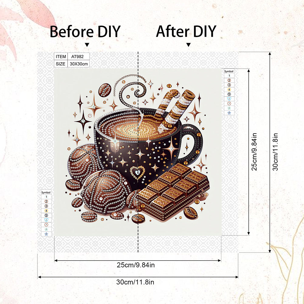 Coffee Dessert - Special Shaped Drill Diamond Painting 30*30CM