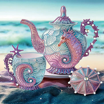 Beach Shell Tea Set - Special Shaped Drill Diamond Painting 30*30CM