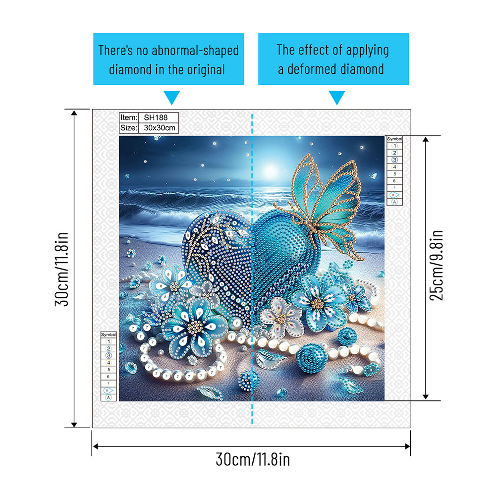 Beach Love - Special Shaped Drill Diamond Painting 30*30CM