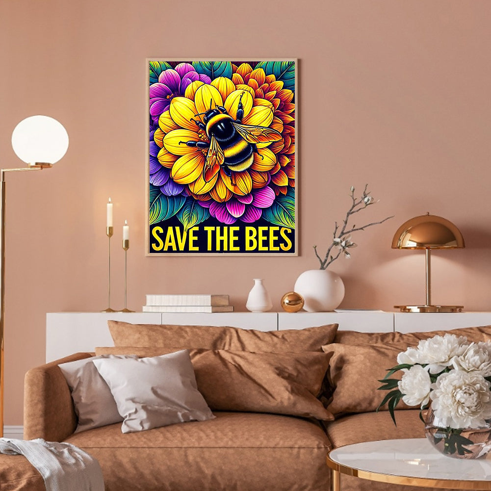Bee - Full Round Drill Diamond Painting 30*40CM