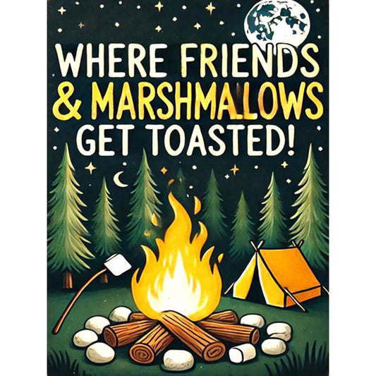 Outdoor Camping Bonfire - Full Round Drill Diamond Painting 30*40CM