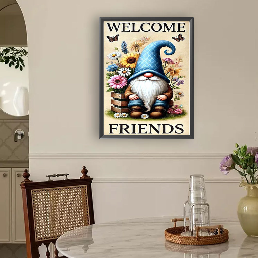 Garden Gnome - Full Round Drill Diamond Painting 30*40CM