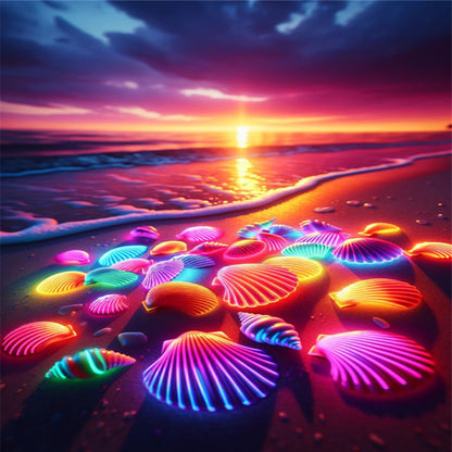 Colorful Fluorescent Shells - Full AB Round Drill Diamond Painting 40*70CM