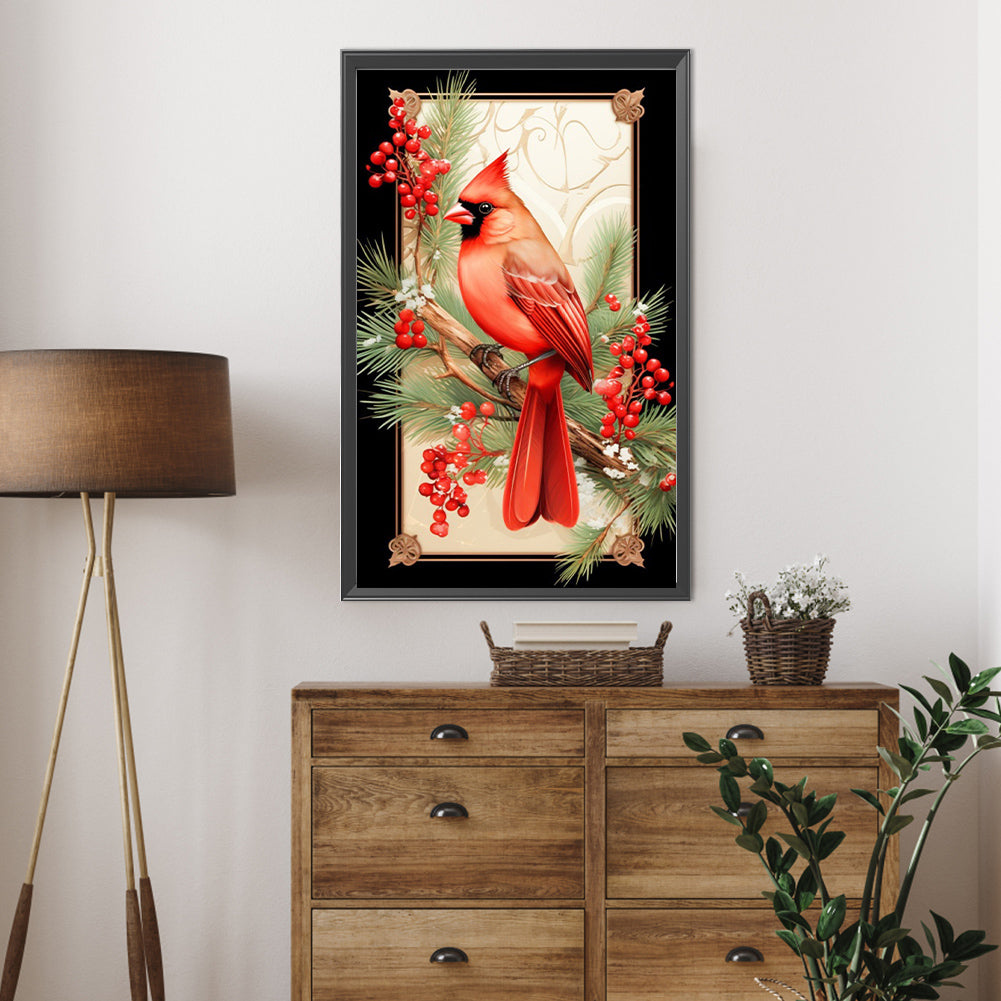North American Cardinal On The Branch - Full AB Round Drill Diamond Painting 40*65CM