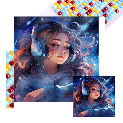 Music Trend Girl - Full Square Drill Diamond Painting 40*40CM