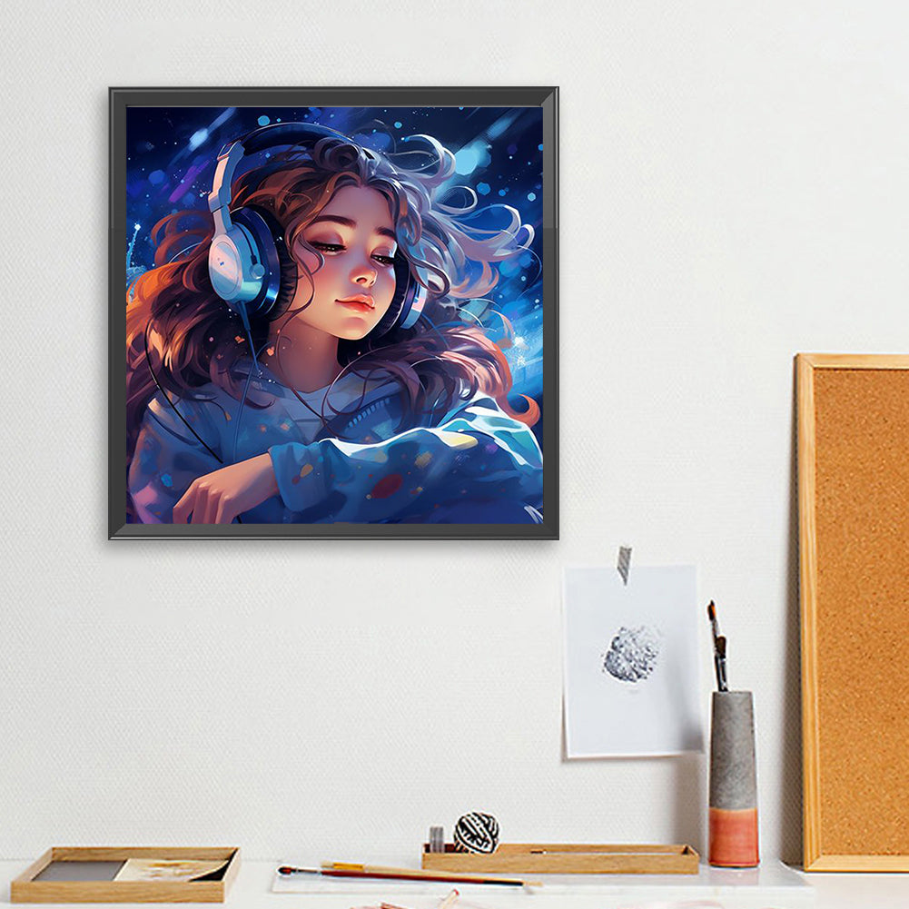 Music Trend Girl - Full Square Drill Diamond Painting 40*40CM