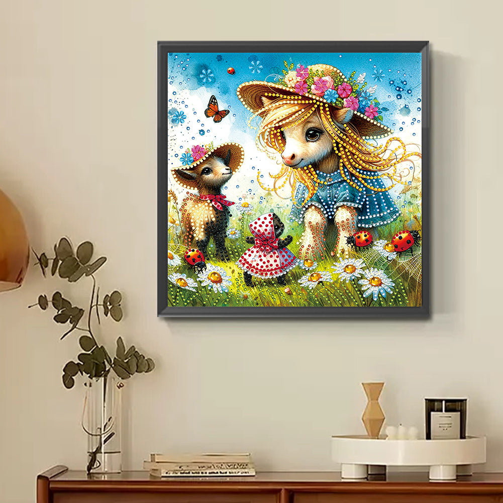 Garden Lamb - Special Shaped Drill Diamond Painting 30*30CM
