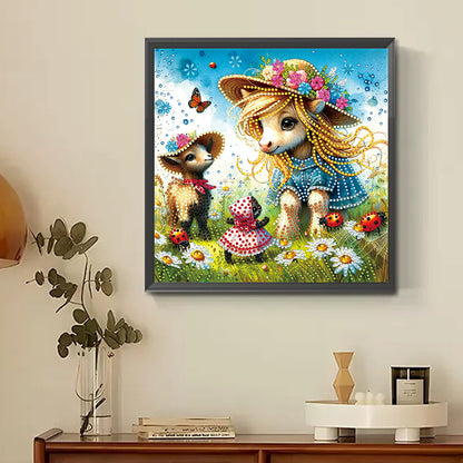 Garden Lamb - Special Shaped Drill Diamond Painting 30*30CM