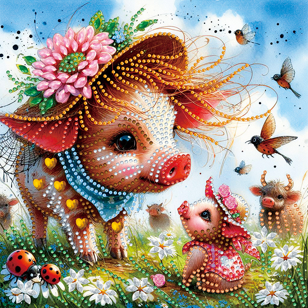 Garden Pig - Special Shaped Drill Diamond Painting 30*30CM