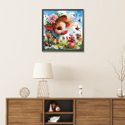 Garden Pig - Special Shaped Drill Diamond Painting 30*30CM