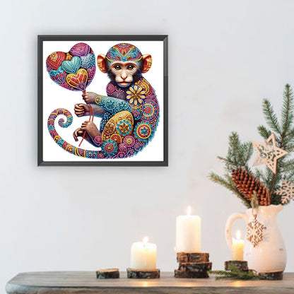 Mandala Pattern Monkey - Special Shaped Drill Diamond Painting 30*30CM
