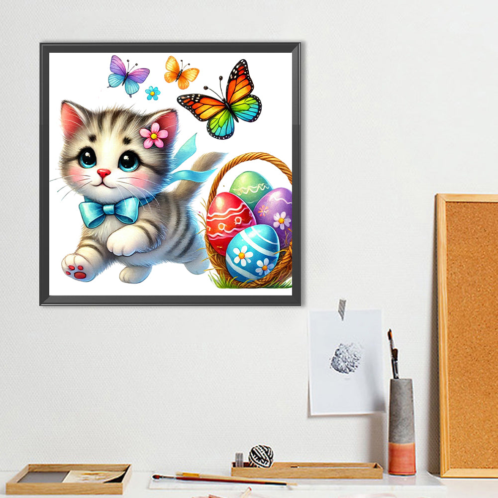 Cat Running - Full Round Drill Diamond Painting 40*40CM
