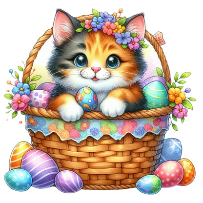 Cat - Full Round Drill Diamond Painting 40*40CM
