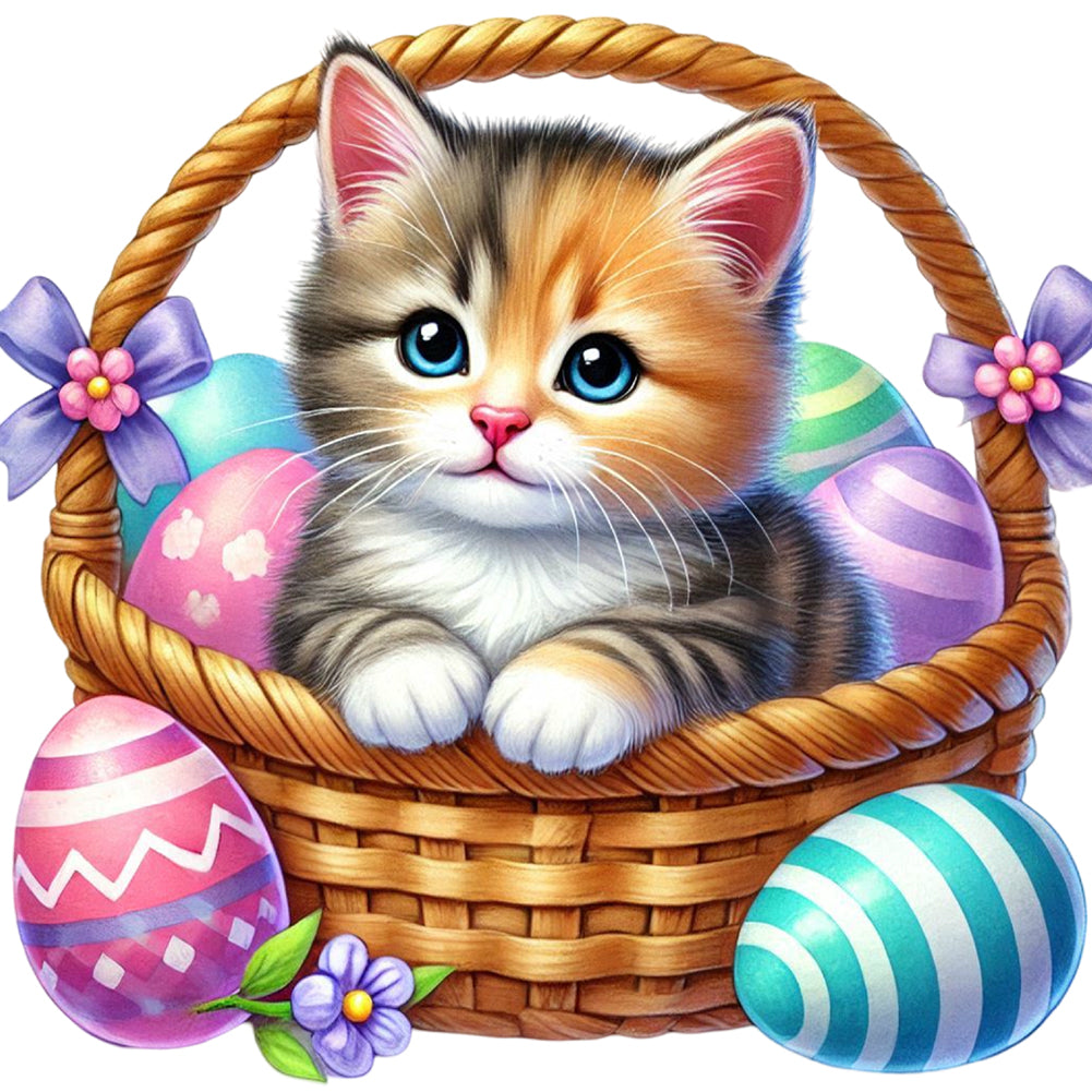 Easter Cat - Full Round Drill Diamond Painting 40*40CM